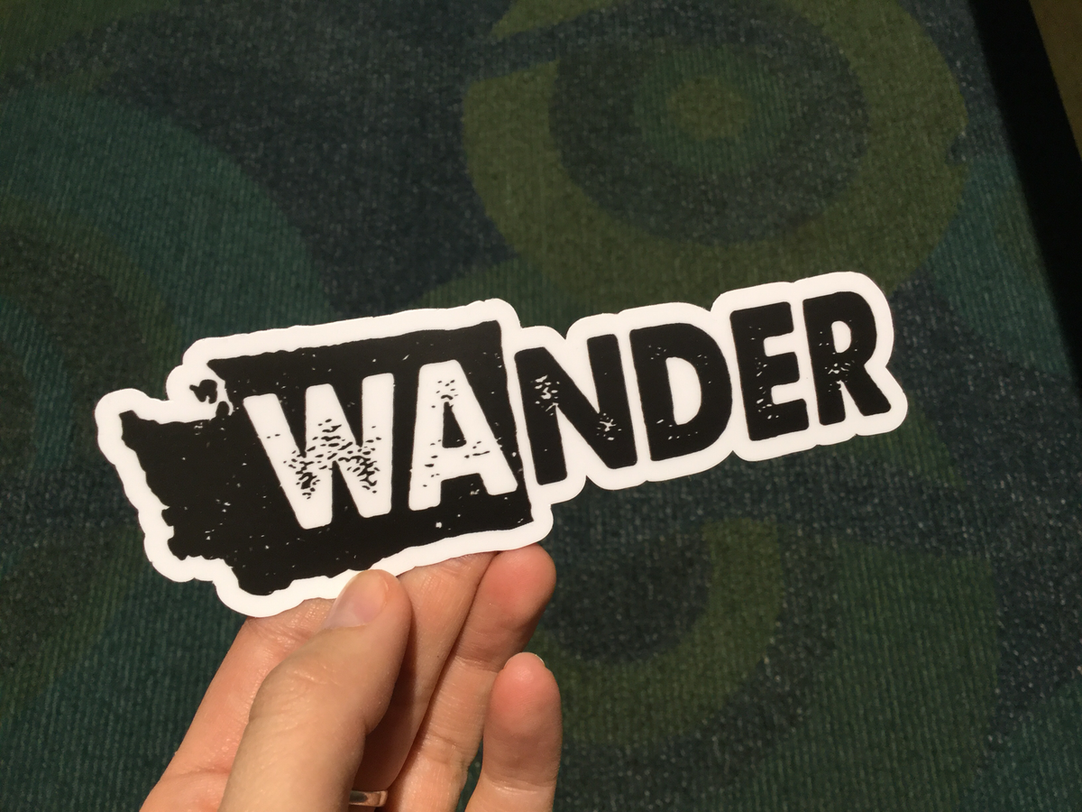 Wander Washington Sticker - White BG