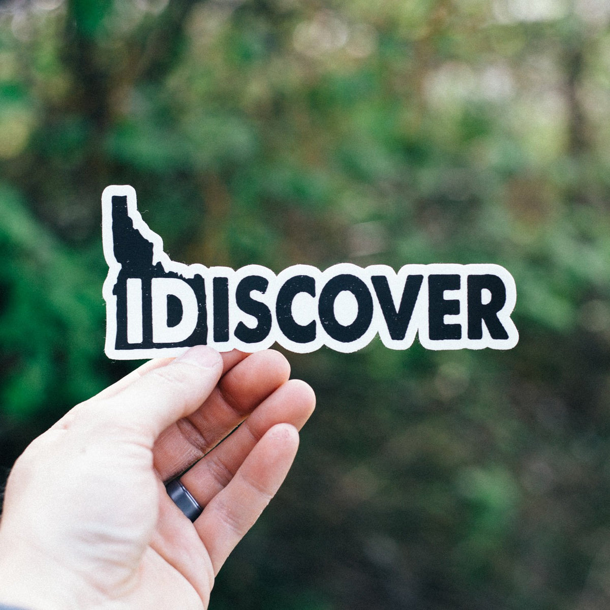 Idiscover Idaho Sticker - Black Background