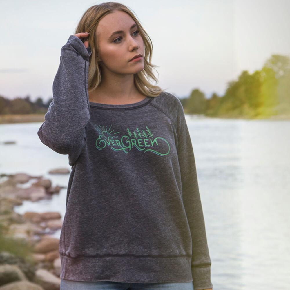 Evergreen - Wide Neck Sweatshirt